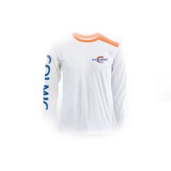Tricou maneca lunga Colmic T-Shirt Long Sleeves White-Orange, marime XL