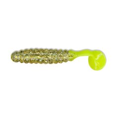 Grub Slider Crappie Panfish 3.8cm, culoare Gold Glitter/Chartreuse