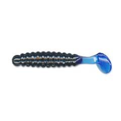 Grub Slider Crappie Panfish 2.5cm, culoare Black/Blue Tail
