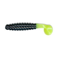 Grub Slider Crappie Grub 1.5" - Black/Chartreuse Tail