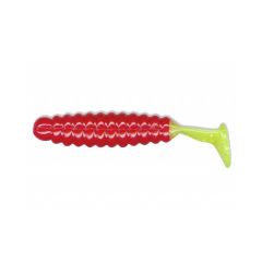 Grub Slider Crappie Panfish 3.8cm, culoare Red/Chartreuse Tail
