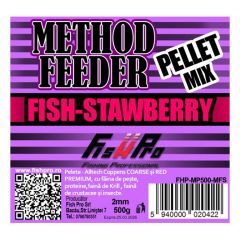Pelete FishPro Method Feeder Pellet Fish-Strawberry, 2mm, 500g
