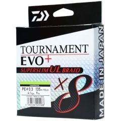 Fir textil Daiwa Tournament X8 Braid EVO+ Superslim UL Chartreuse 0.09mm/4.10kg/135m