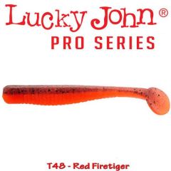 Shad Lucky John Long John 10.5cm, culoare Red Firetiger - 6 buc/plic