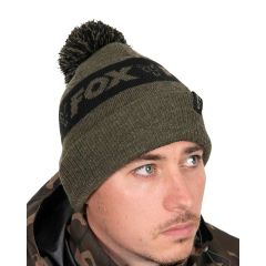 Caciula Fox Collection Bobble Hat, Green and Black