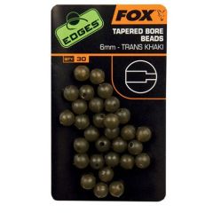 Fox Edges Tapered Bore Beads - Trans Khaki