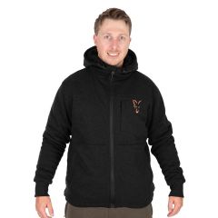 Hanorac Fox Collection Sherpa Jacket Black and Orange, marimea S