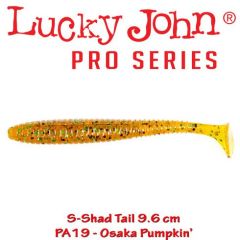 Shad Lucky John S-Shad Tail 9.6 cm, culoare Osaka Pumpkin - 5 buc/plic