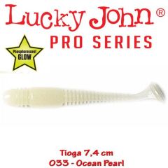 Shad Lucky John Tioga 7.4 cm, culoare Ocean Pearl - 7 buc/plic