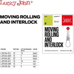 Agrafe + varteje culisante Lucky John Interlock 02M, 10 buc/plic