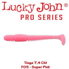 Shad Lucky John Tioga 7.4 cm, culoare Super Pink - 7 buc/plic