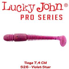 Shad Lucky John Tioga 7.4 cm, culoare Violet Star - 7 buc/plic