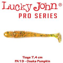 Shad Lucky John Tioga 7.4 cm, culoare Osaka Pumpkin - 7 buc/plic