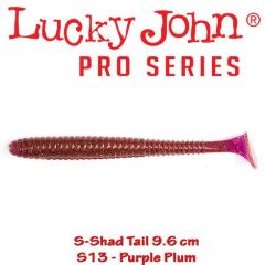 Shad Lucky John S-Shad Tail 9.6 cm, culoare Purple Plum - 5 buc/plic