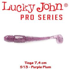 Shad Lucky John Tioga 7.4 cm, culoare Purple Plum - 7 buc/plic