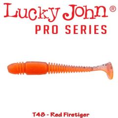 Shad Lucky John Tioga 8.6 cm, culoare Red Firetiger - 6 buc/plic