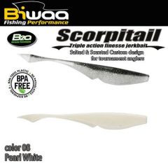 Shad Biwaa Scorpitail 10cm, culoare Pearl White