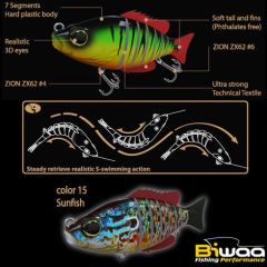 Swimbait Biwaa Seven Section 13cm/34g, culoare Sunfish