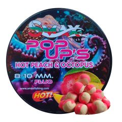 Boilies Smax Fluo Pop-Ups Hot Peach and Octopus 8-10mm