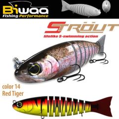 Swimbait Biwaa Strout 16cm/52g, culoare Red Tiger