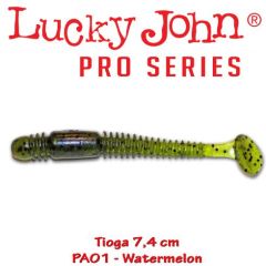 Shad Lucky John Tioga 7.4 cm, culoare Watermelon - 7 buc/plic