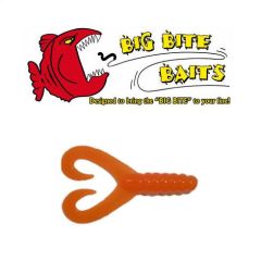 Grub Big Bite Baits Twin Tail  Orange 4"