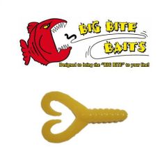 Grub Big Bite Baits Twin Tail  Yellow 4"
