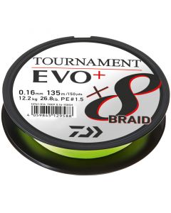 Fir textil Daiwa Tournament 8X Braid EVO+ Chartreuse 0.10mm/6.7kg/135m